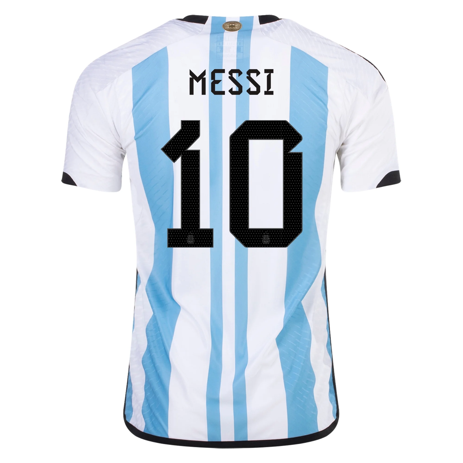 adidas Argentina Authentic Lionel Messi Home Jersey w/ World Cup Champion Patch