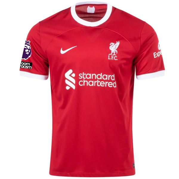 Image of Nike Liverpool Virgil Van Dijk Home Jersey w/ EPL + No Room For Racism Patches 2