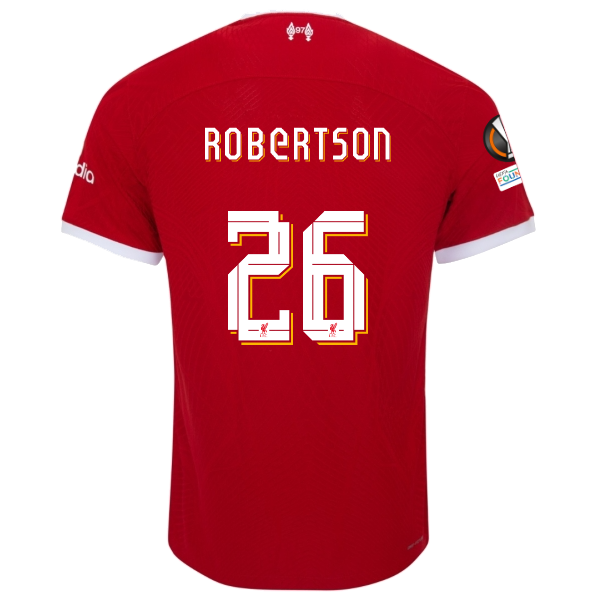 Image of Nike Liverpool Authentic Andrew Robertson Vaporknit Match Home Jersey w/ Europa