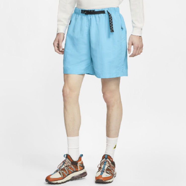 Men's Nike Solid Color Belt Detail Straight Shorts Blue CU8891-450