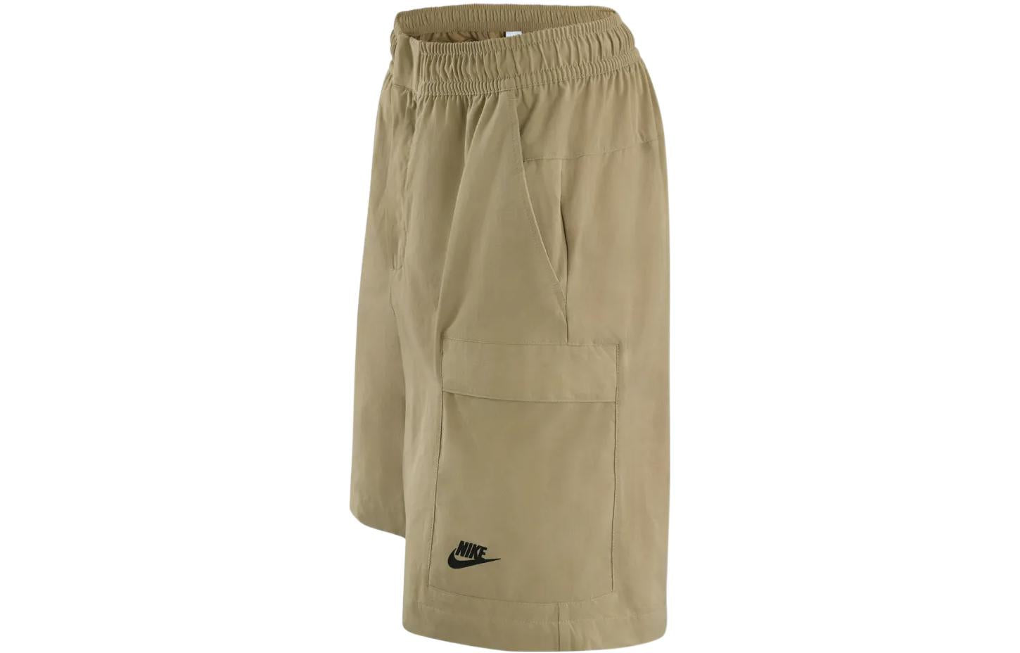 Image of Men's Nike Woven Solid Color Logo Sports Shorts Khaki DM6616-247