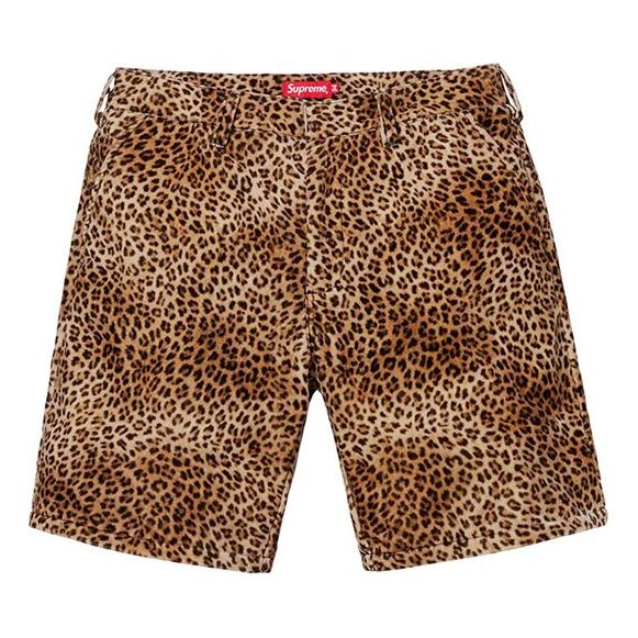 Supreme SS19 Velvet Work Short Cargo Shorts Unisex Leopard print SUP-SS19-10228