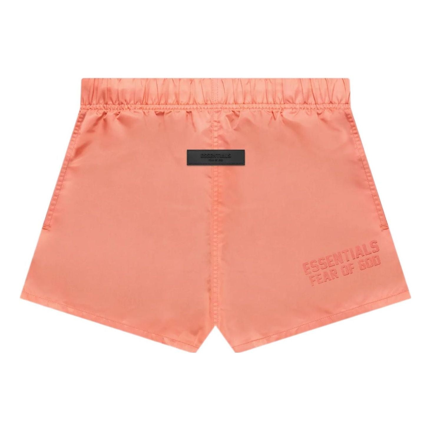 Image of Fear of God Essentials FW22 Nylon Running Shorts Coral FOG-SS22-589
