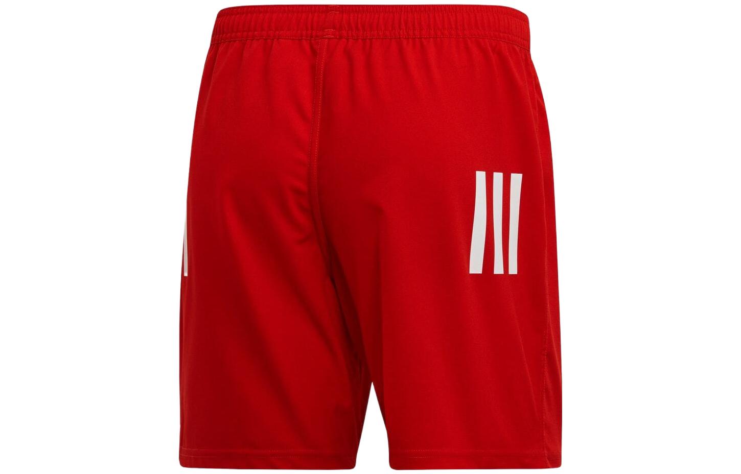 Image of Men's adidas Solid Color Stripe Casual Rugby Sports Shorts Red DY8499