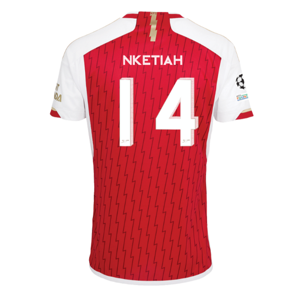 Image of adidas Arsenal Eddie Nketiah Home Jersey 23/24 w/ Champions League Patches (Bett