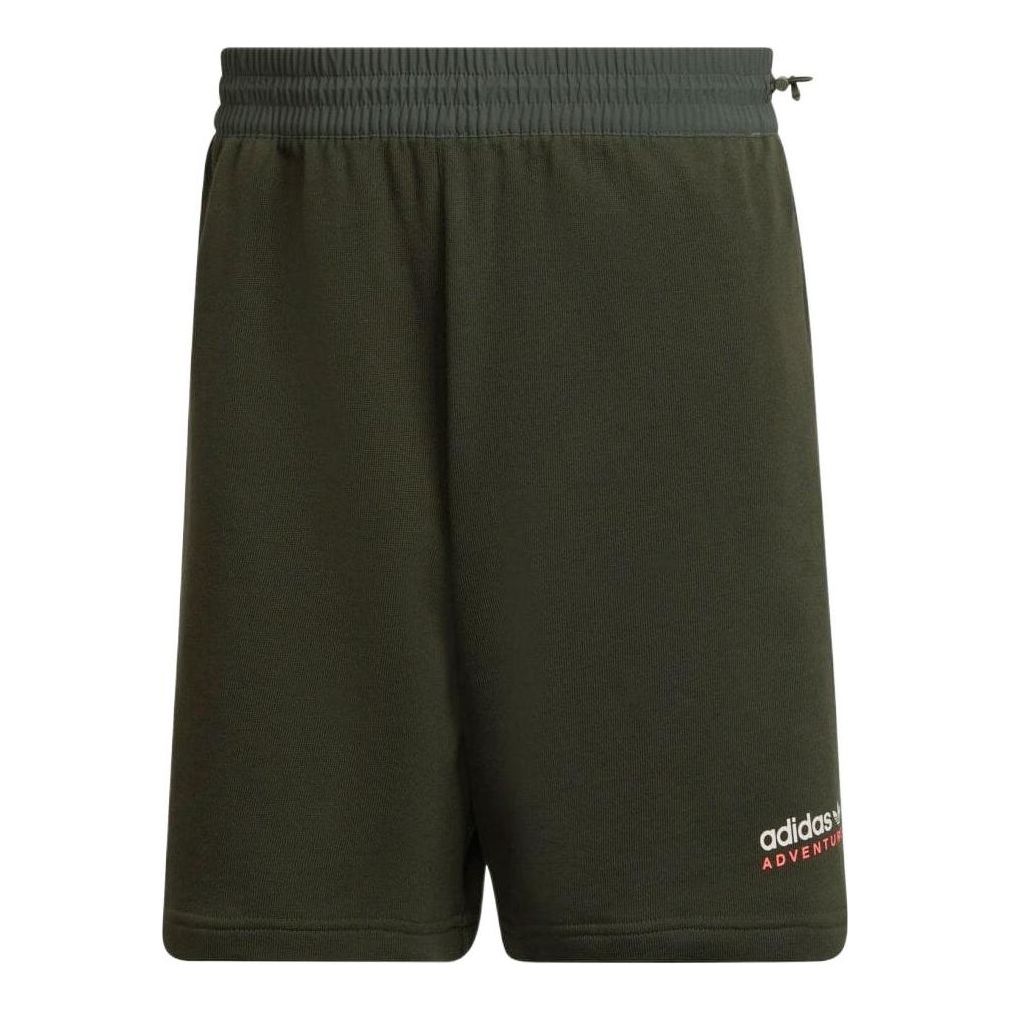 Herren adidas gerade geschnittene Freizeitshorts mit einfarbigem Logo Grün HF4768