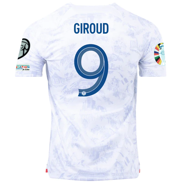 Image of Nike France Oliver Giroud Away Jersey w/ Nations League Champion Patch + Euro Qu
