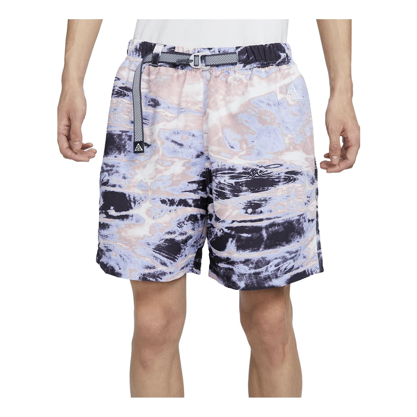 Image of Nike ACG Allover Print Trail Shorts 'Pink Oxford Gridiron Cobalt' FB4199-601