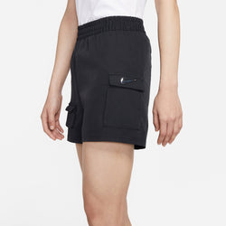 Image of (WMNS) Nike Sportswear Swoosh Sports Running Multiple Pockets Woven Shorts Black