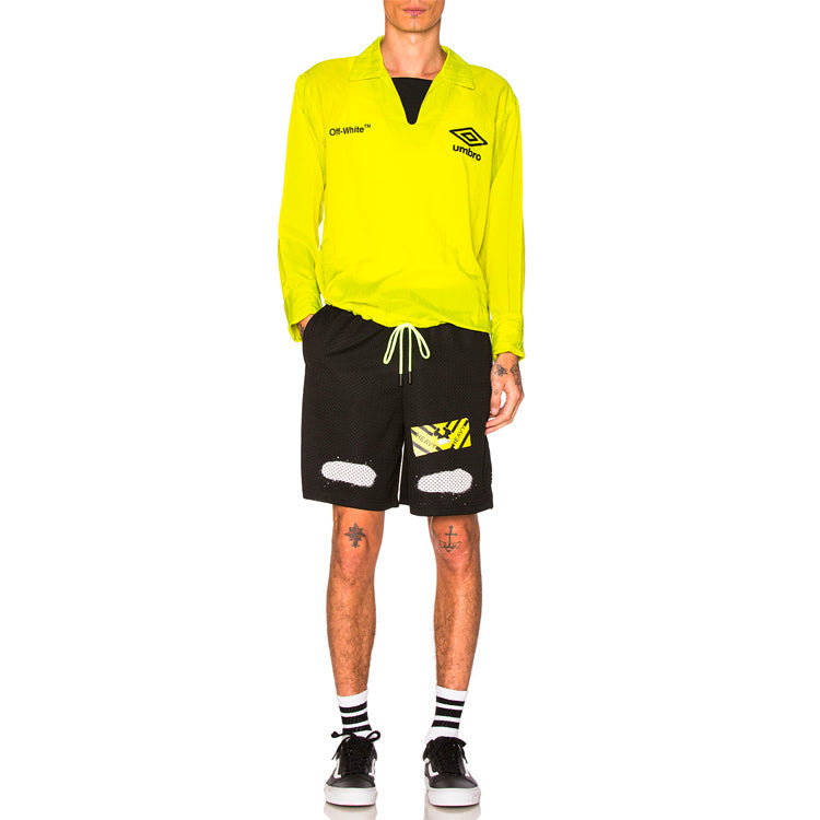 Image of OFF-WHITE Alphabet Printing Casual Shorts Black OMCB006S170170391001