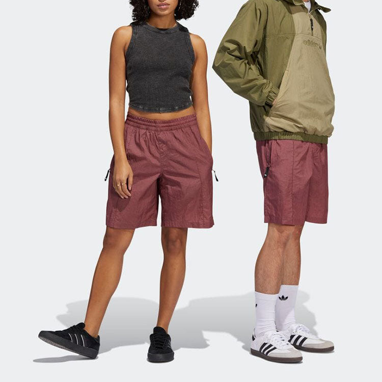 Image of adidas Solid Color Elastic Waistband Straight Shorts Japanese Version Unisex Dee