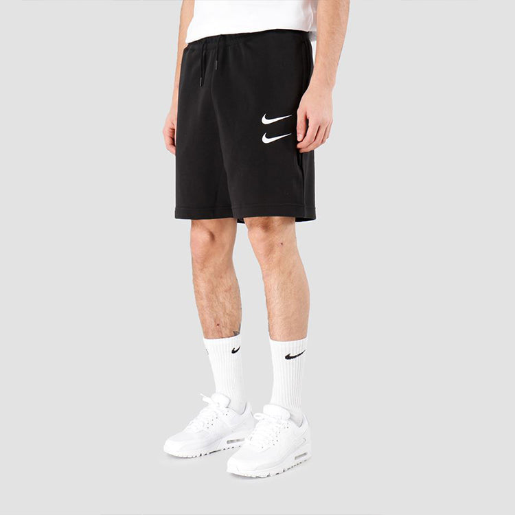 Image of Nike Swoosh French Terry Short Alphabet Printing Casual Sports Shorts Black DB49