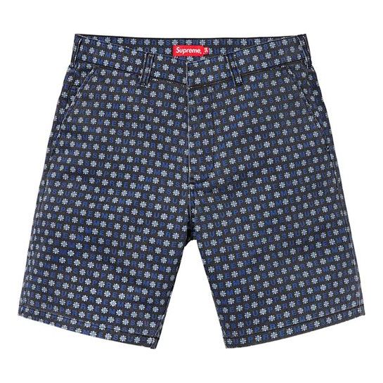 Supreme SS19 Work Short Cargo Shorts Unisex Blue Pattern SUP-SS19-10124