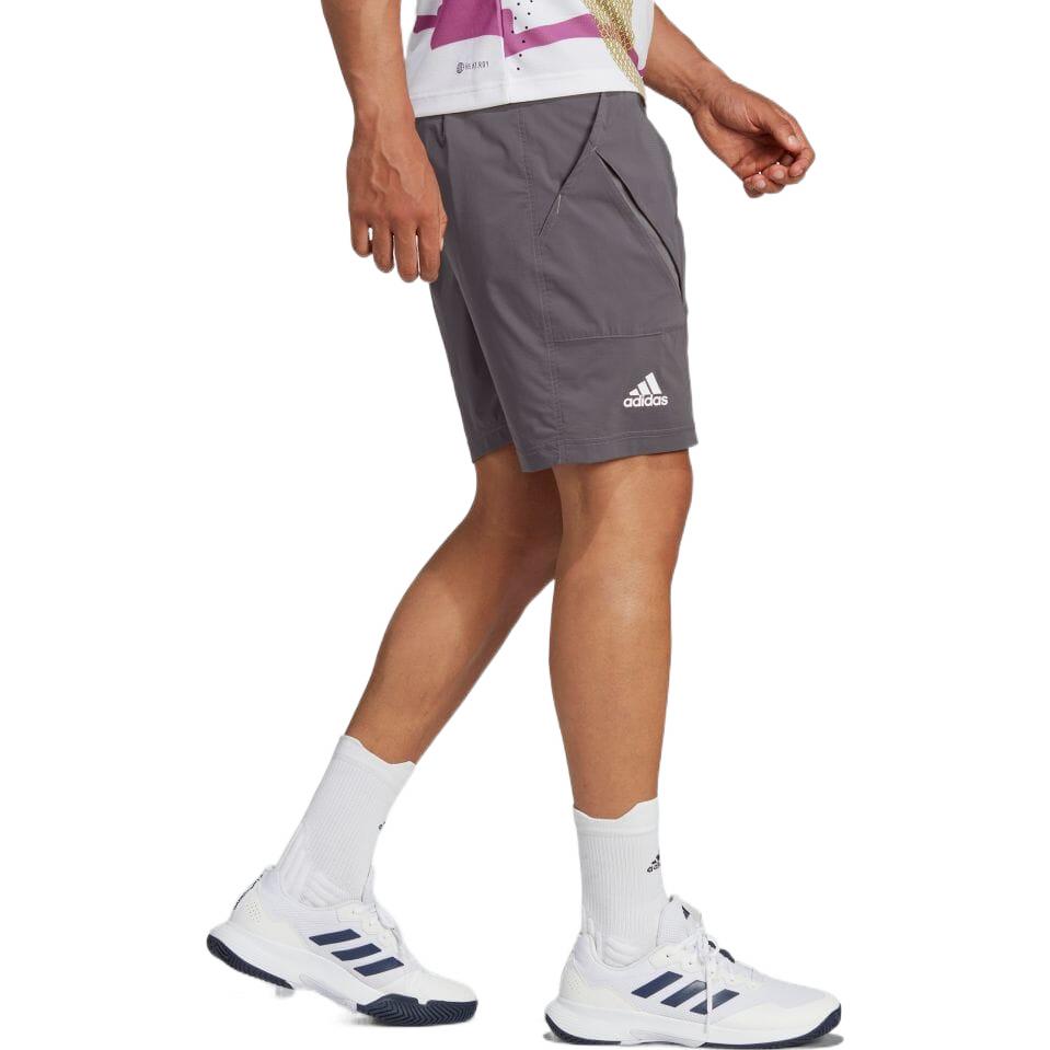 Men's adidas Logo Printing Loose Sports Shorts Gray HY8722