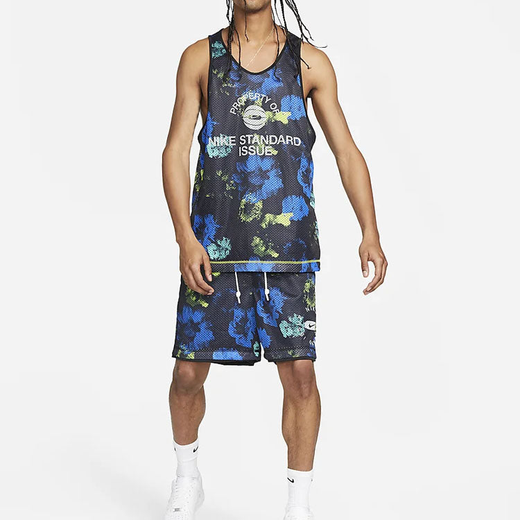 Image of Nike Drawstring Design Basketball Double Sided Straight Shorts Men's Black DH738