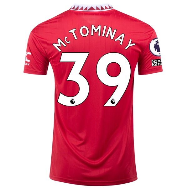 adidas Manchester United Scott McTominay Home Jersey w/ EPL + No Room For Racism