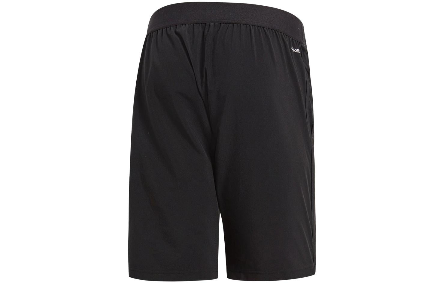 Image of Men's adidas Solid Color Small Logo Printing Elastic Waistband Sports Shorts Bla