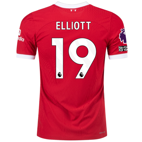Image of Nike Liverpool Authentic Harvey Elliot Vaporknit Match Home Jersey w/ EPL + No R
