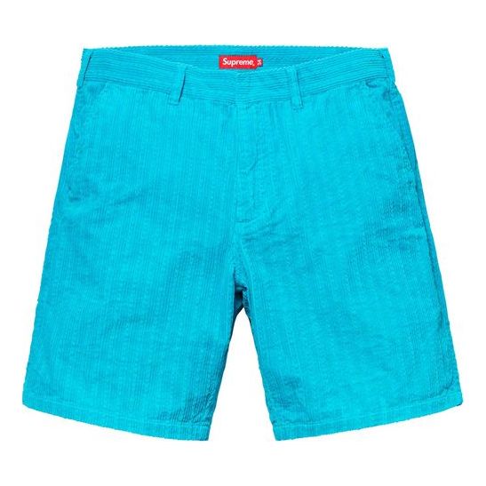 Image of Supreme SS19 Rope Corduroy Work Short Cargo Shorts Blue SUP-SS19-10058