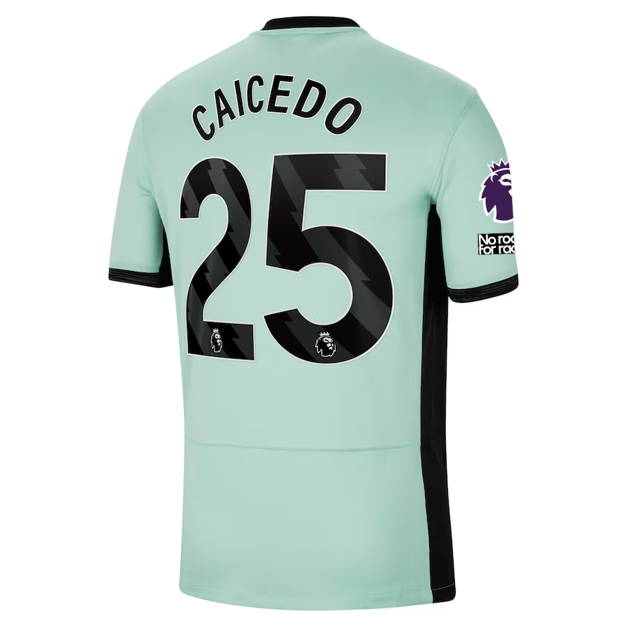 Nike Chelsea Moises Caicedo Third Jersey w/ EPL + No Room For Racism Patches 23/