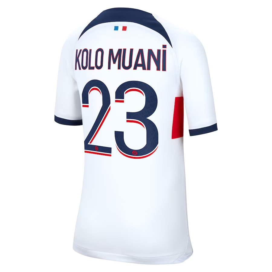 Nike Youth Paris Saint-Germain Kolo Muani Away Jersey 23/24 (White/Midnight Navy