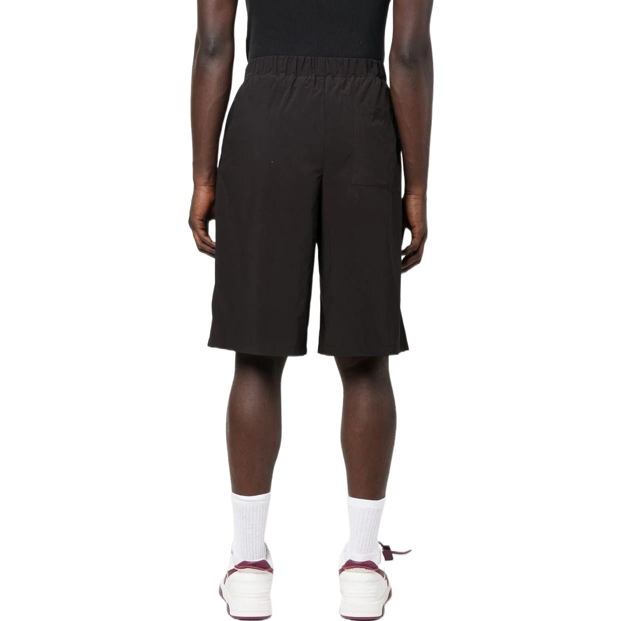Image of OFF-WHITE FW22 Solid Color Logo Printing Elastic Waistband Shorts Version Black