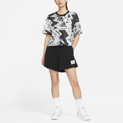 Image of (WMNS) Air Jordan Essentials Logo Pattern Loose Lacing Sports Shorts Black DM324