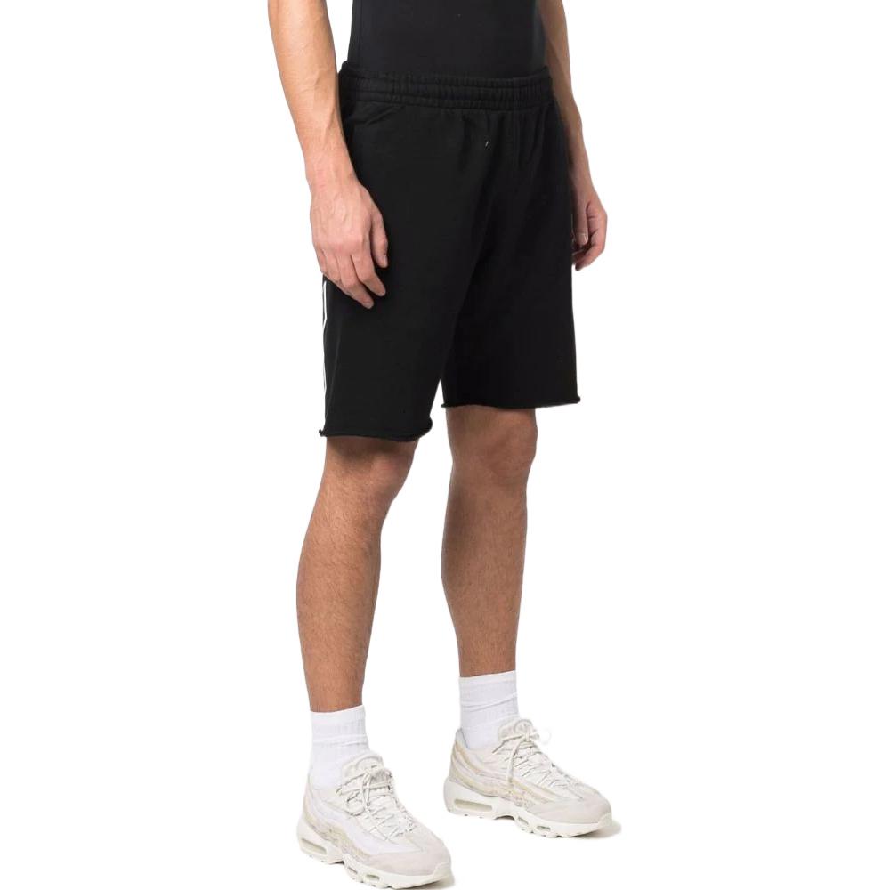 Men's OFF-WHITE SS22 Solid Color Logo Printing Straight Shorts Version Black OMC