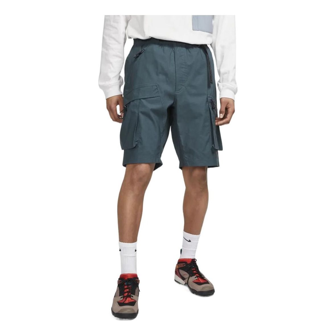 Image of Men's Nike Solid Color Casual Straight Shorts Dark Green BQ7285-328