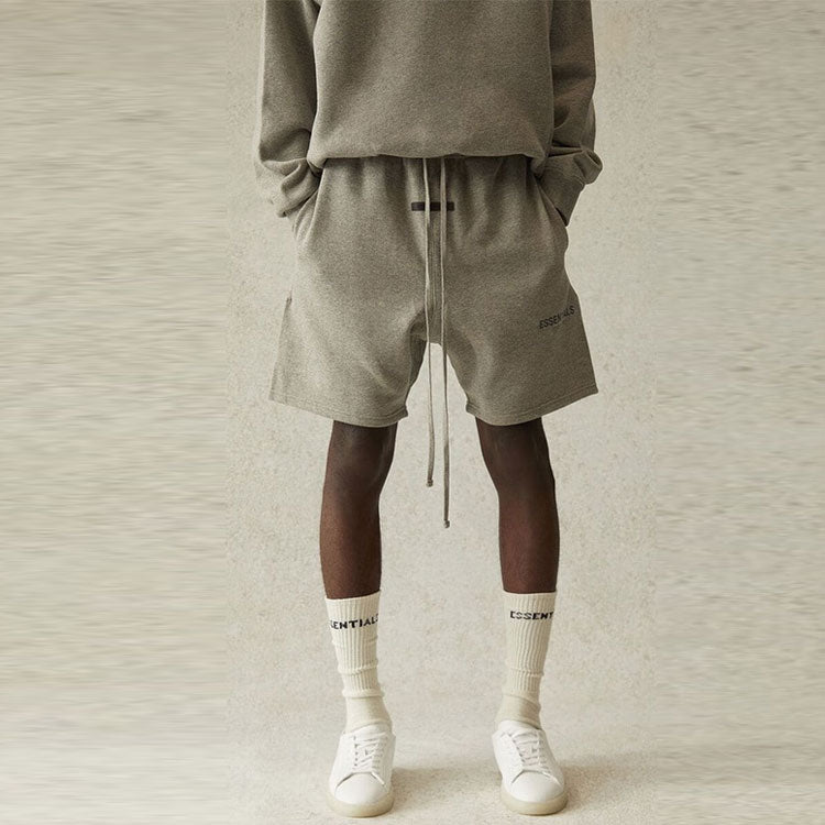 Image of Fear of God Essentials FW21 Sweatshort Dark Heather Oatmeal FOG-FW21-148
