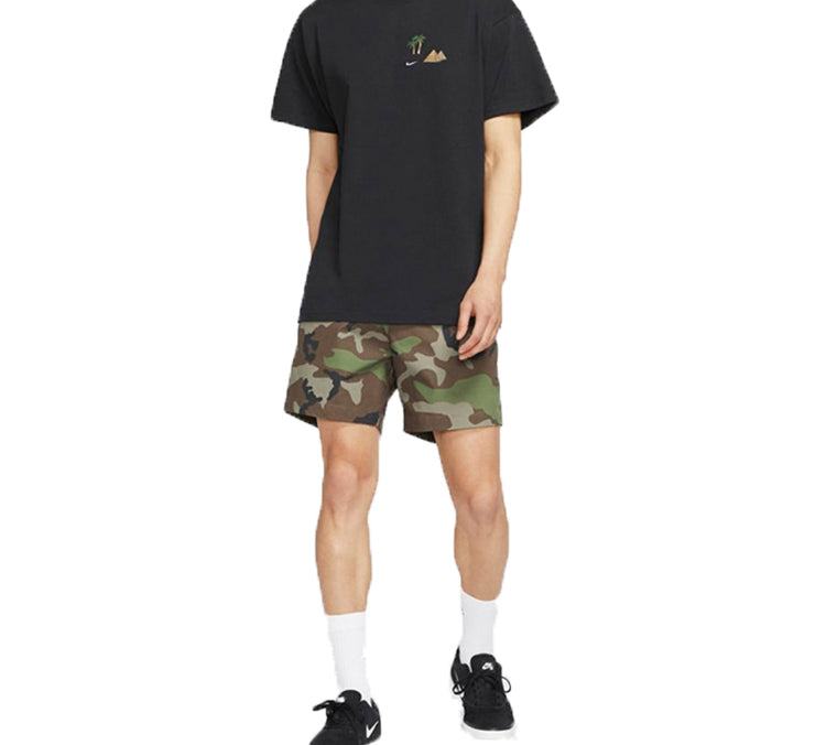 Image of Nike Sb Flex Camouflage Skateboard Shorts Olive Green CK1103-222