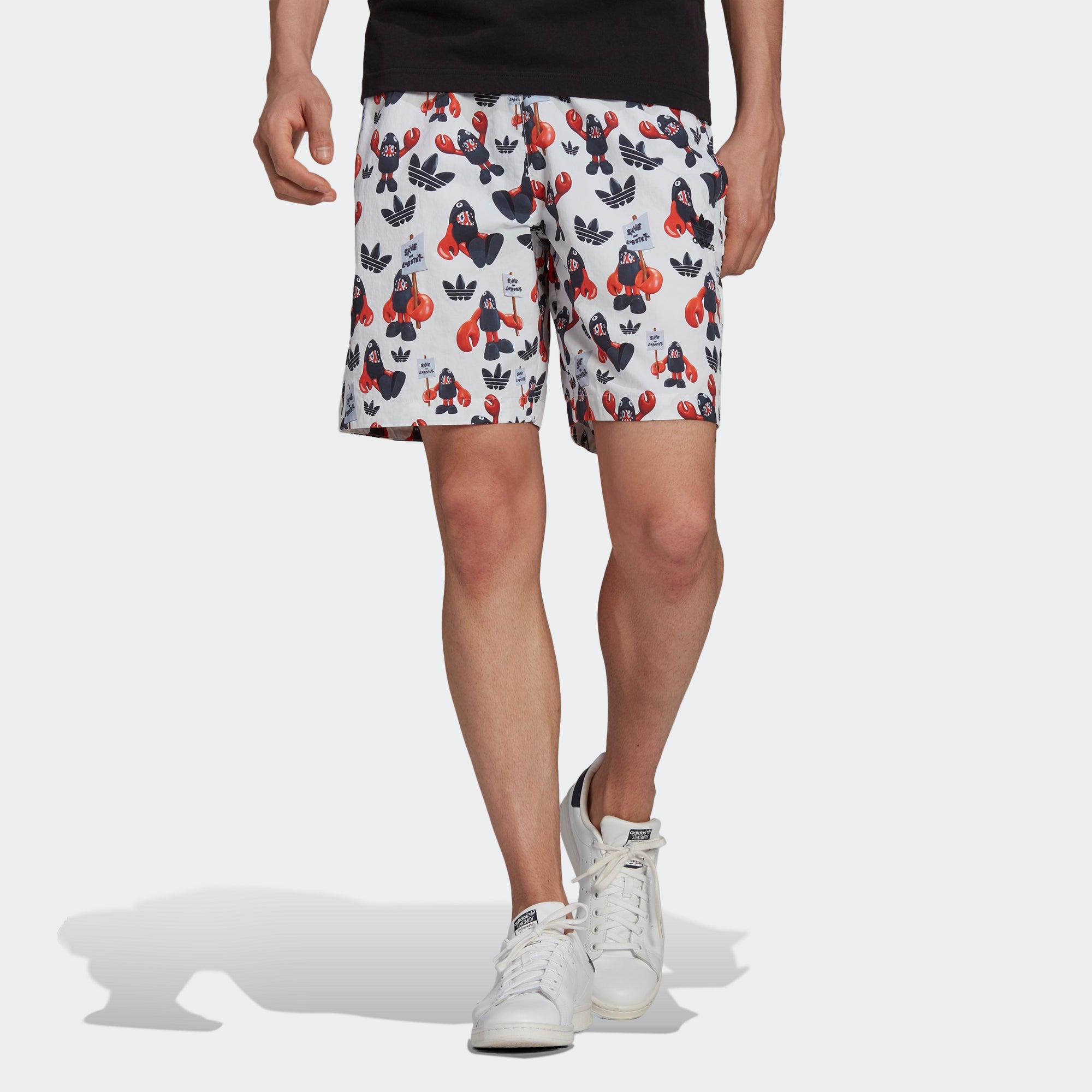 Image of adidas originals Artist Shorts Dragon Printing Sports Breathable White HA4698