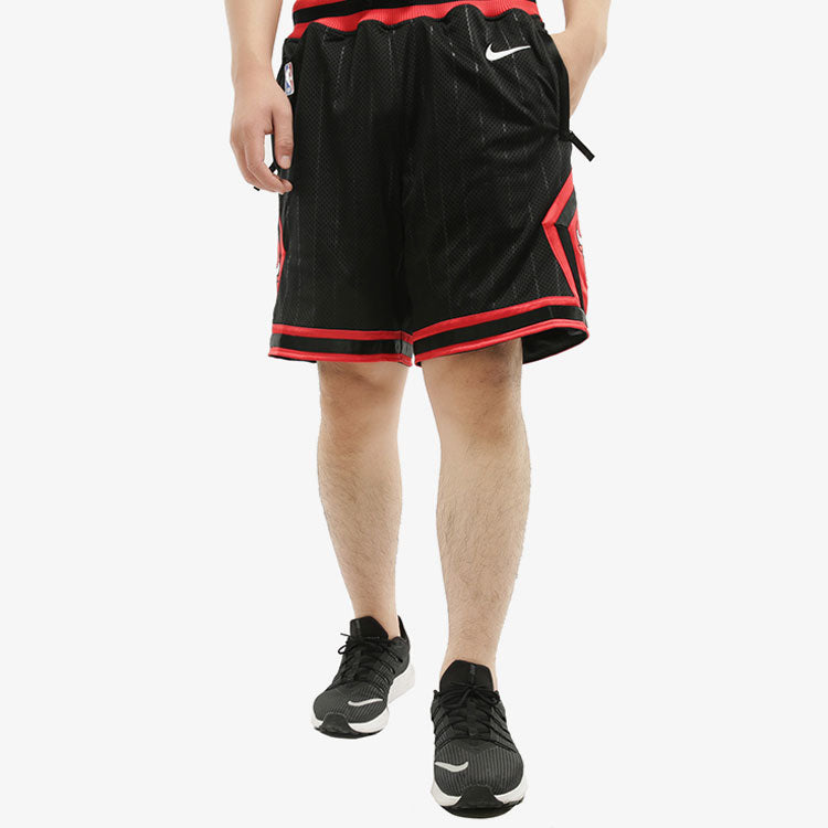 Image of Nike Bulls Courtside Statement Edition Chicago Bulls Basketball Shorts Black Red