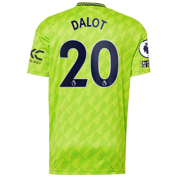 adidas Manchester United Diogo Dalot Third Jersey w/ EPL + No Room For Racism Pa