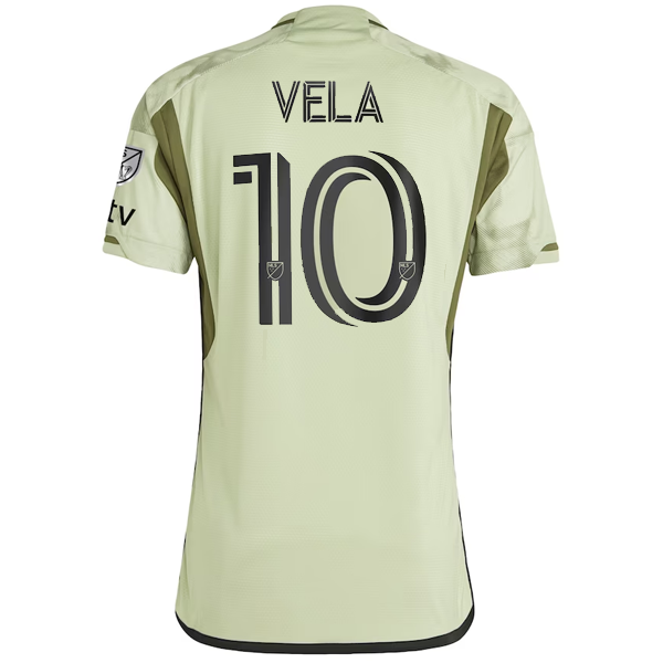 Image of adidas LAFC Authentic Carlos Vela Away Jersey w/ MLS + Apple TV Patch 23/24 (Gre