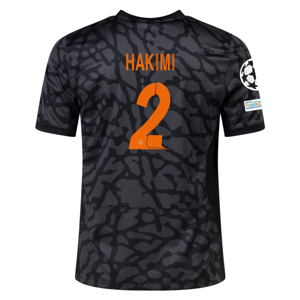 Image of Nike Paris Saint-Germain Archaf Hakimi Third Jersey w/ Champions League Patches