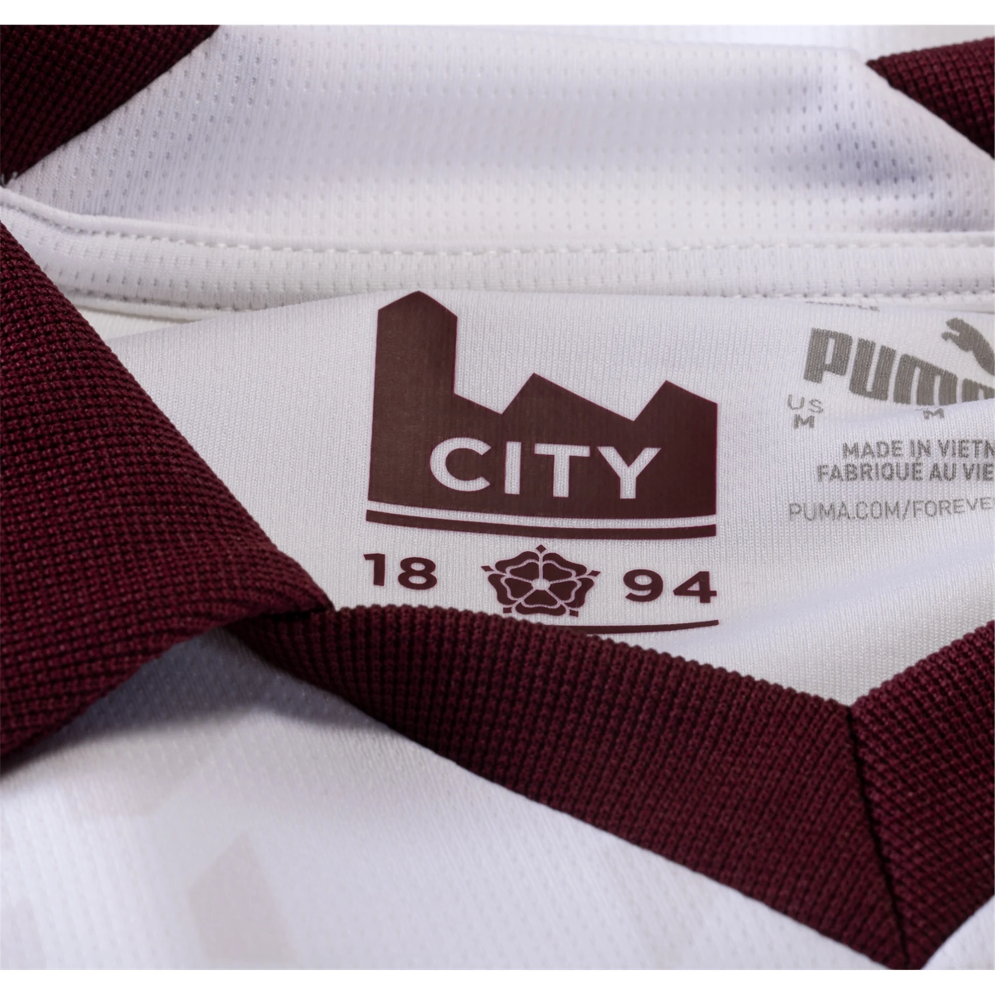 Image of Puma Manchester City Away Jersey 23/24 (Puma White/Aubergine)