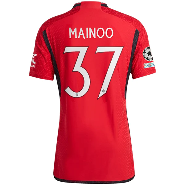 Image of adidas Manchester United Authentic Kobbie Mainoo Home Jersey 23/24 w/ Champions