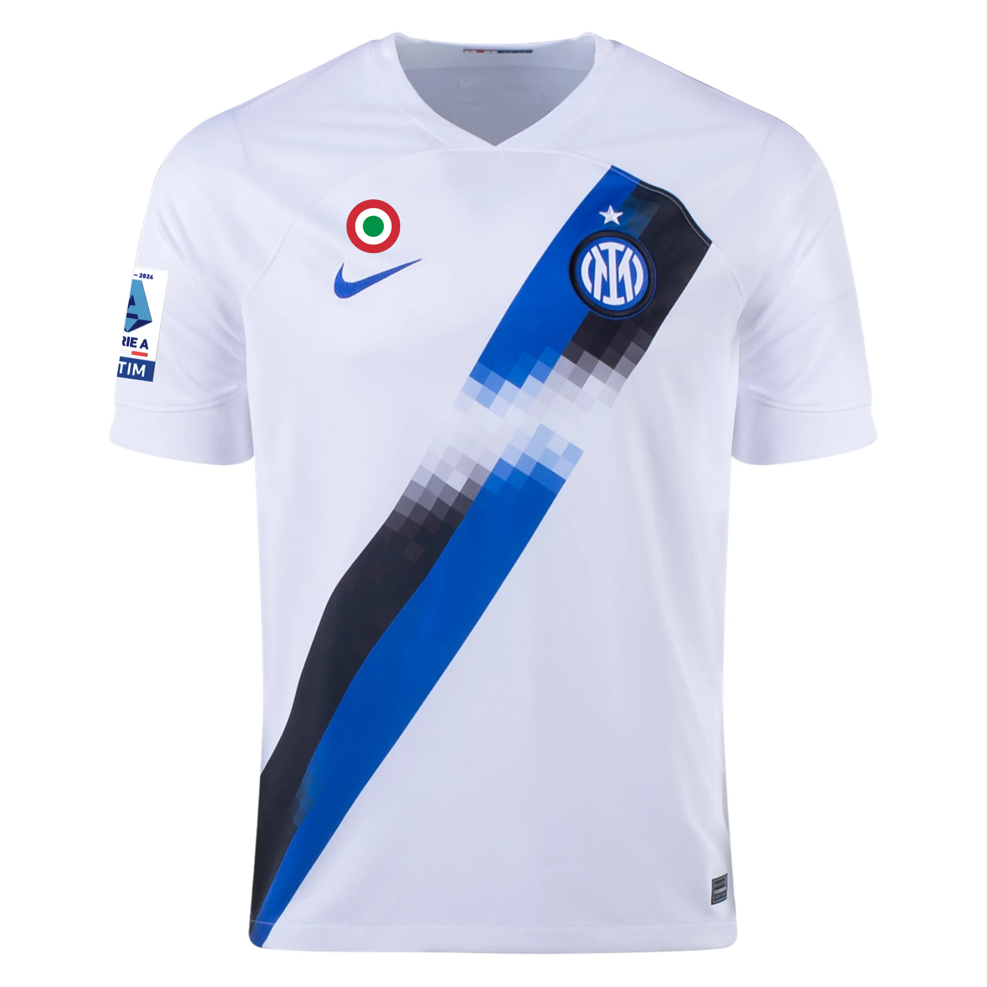 Nike Inter Mailand Auswärtstrikot mit Serie A + Copa Italia Patches 23/24 (Weiß/Lyon