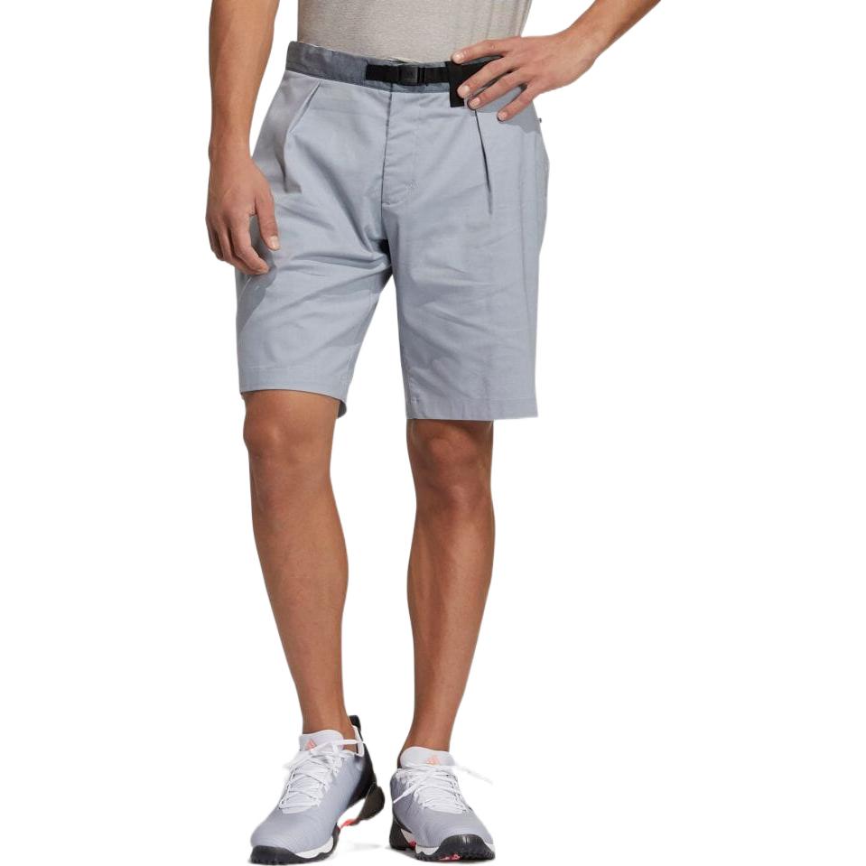 Men's adidas Solid Color Lacing Straight Casual Shorts Silver GM0814
