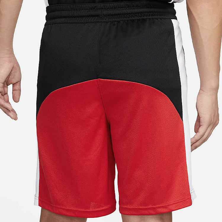 Image of Men's Nike Colorblock Logo Straight Shorts Black Red DQ5827-011