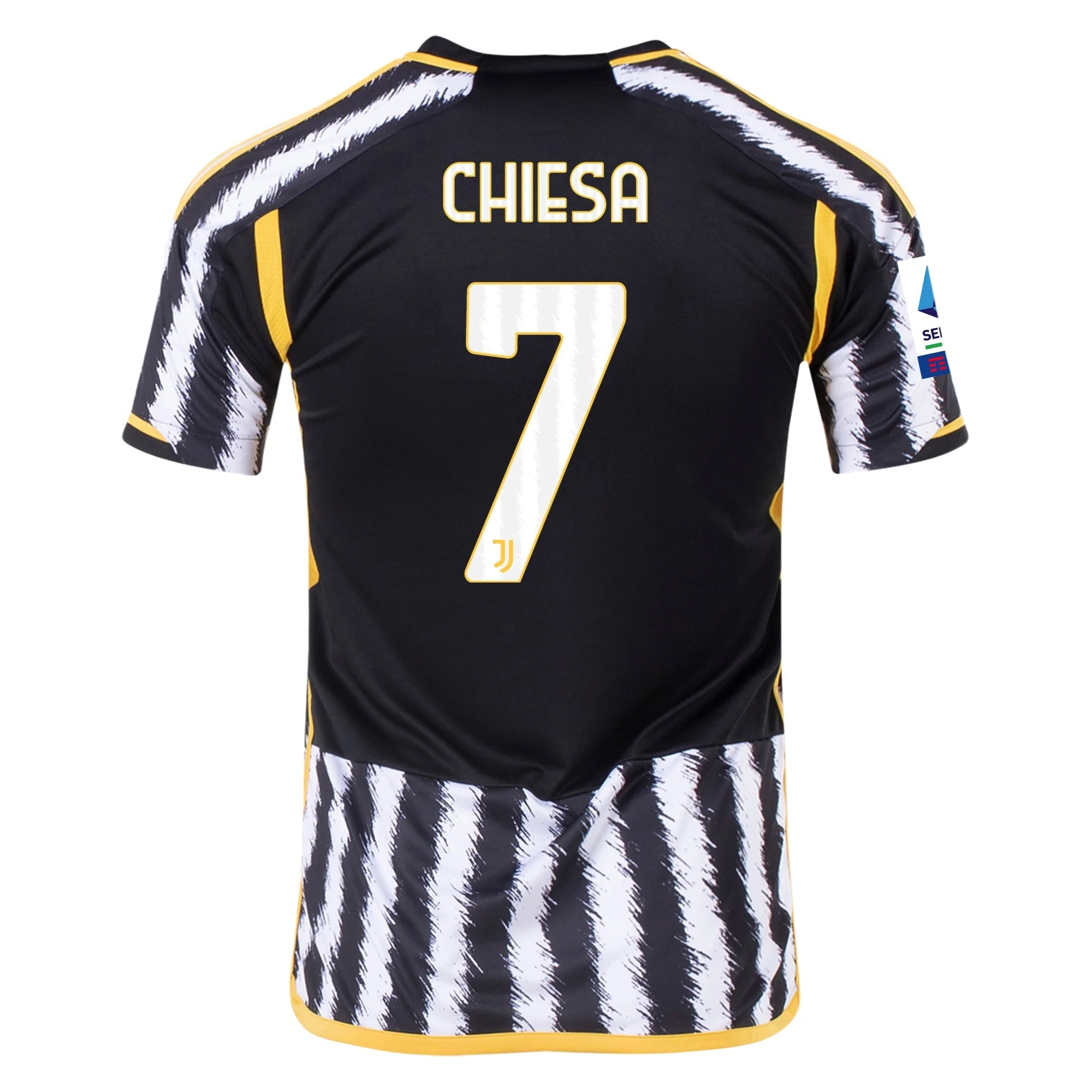 Image of adidas Chiesa Juventus Home Jersey w/ Serie A Patch 23/24 (Black/White)