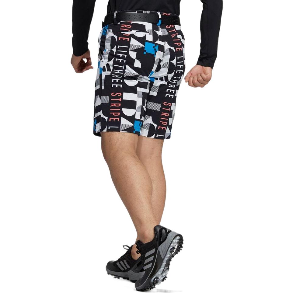 Image of adidas Pattern Printing Straight Shorts Japanese Version Men's Black HA3286