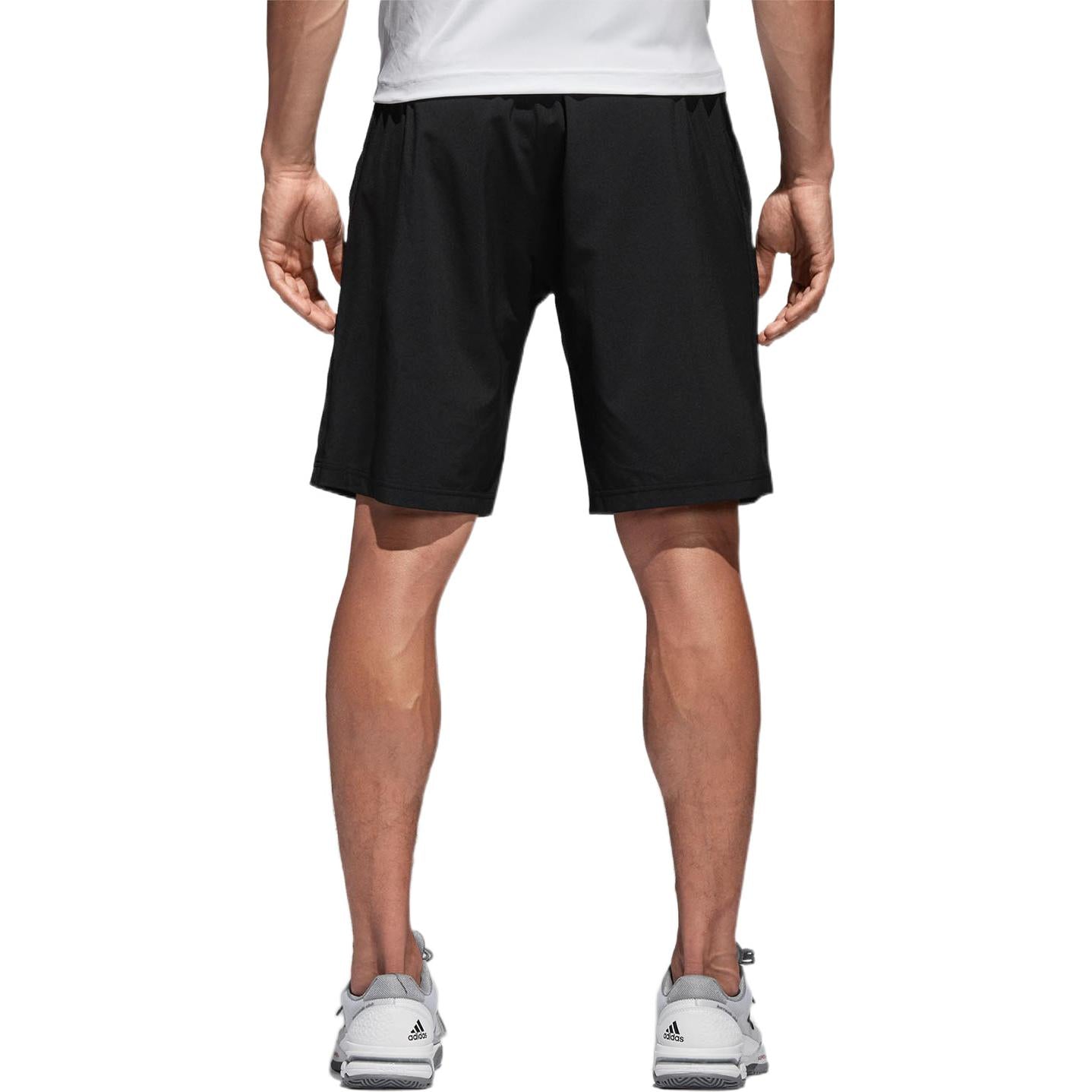 Men's adidas Solid Color Small Logo Printing Elastic Waistband Sports Shorts Bla