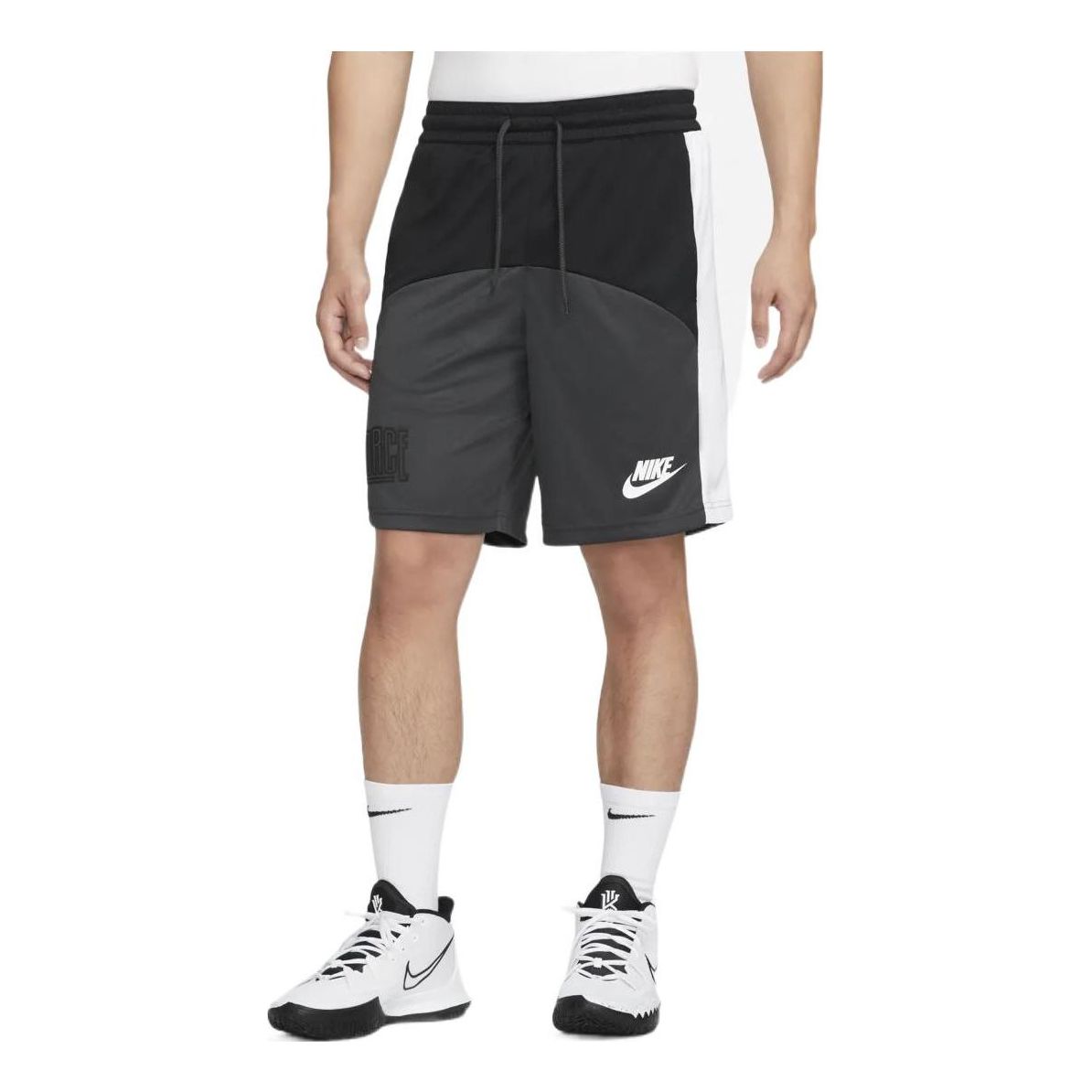 Image of Men's Nike Colorblock Logo Straight Shorts Black Gray DQ5827-010