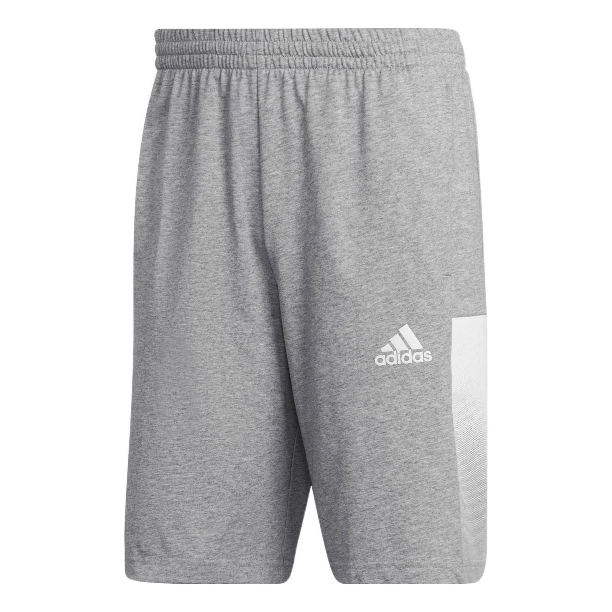 Men's adidas Splicing Color Block Logo Casual Sports Shorts Gray HE1878