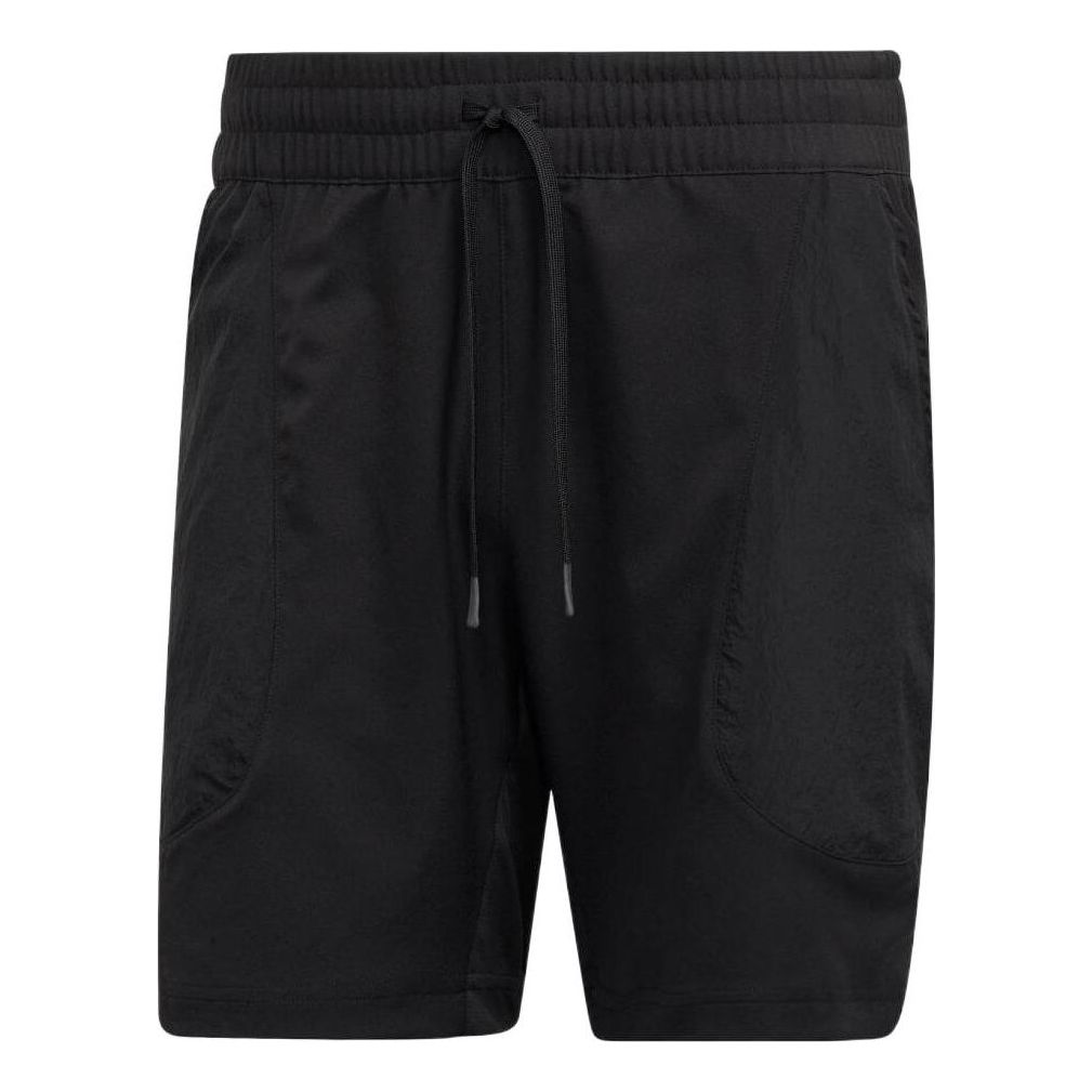 Men's adidas Solid Color Logo Straight Casual Tennis Sports Shorts Black H67148