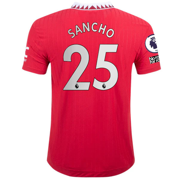 adidas Manchester United Authentic Jadon Sancho Home Jersey w/ EPL + No Room For