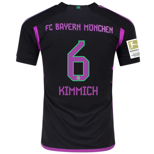 Image of adidas Bayern Munich Authentic Joshua Kimmich Away Jersey w/ Bundesliga Champion