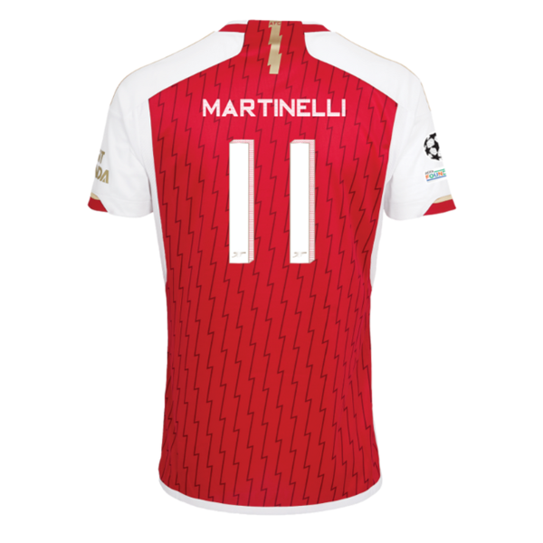 adidas Arsenal Gabriel Martinelli Home Jersey 23/24 w/ Champions League Patches